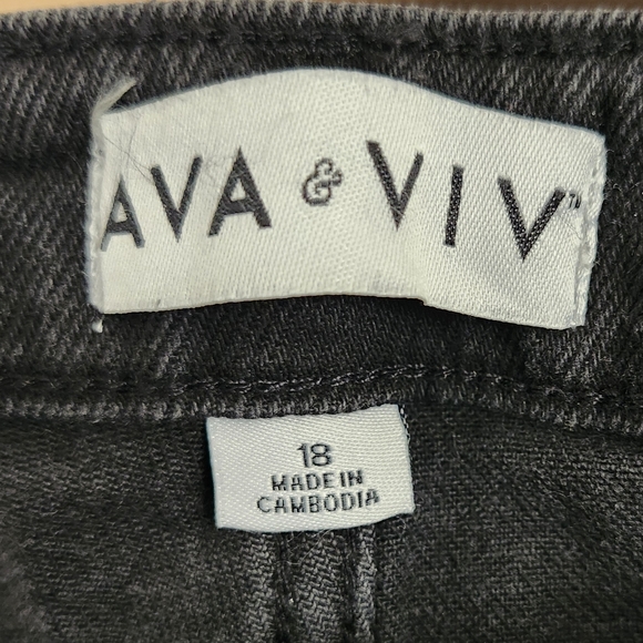 NWT Ava & Viv Black High Rise Wide Leg Jeans Size 18 - Picture 8 of 9